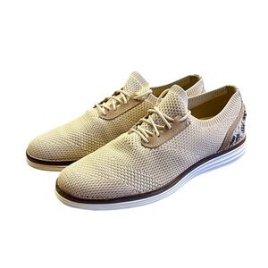 COLE HAAN Zerogrand Wingtip Oxford Knit Sneakers Beige Sz 8 Casual Office Work